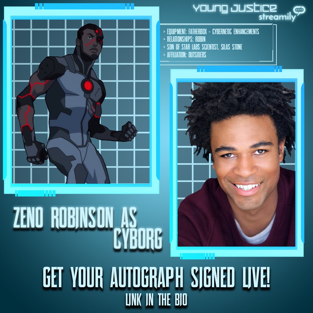 childishgamzeno's tweet photo. Get ready Team! Sept 5th-6th join me and the cast of Young Justice for a Special live stream signing event on Instagram! Order your personalized autograph now https://t.co/Uvmttew5Lz! @streamily.live #youngjustice #autograph #streamily #YJS2 #YJS3 #YJS2 https://t.co/GrRbJOLxxu