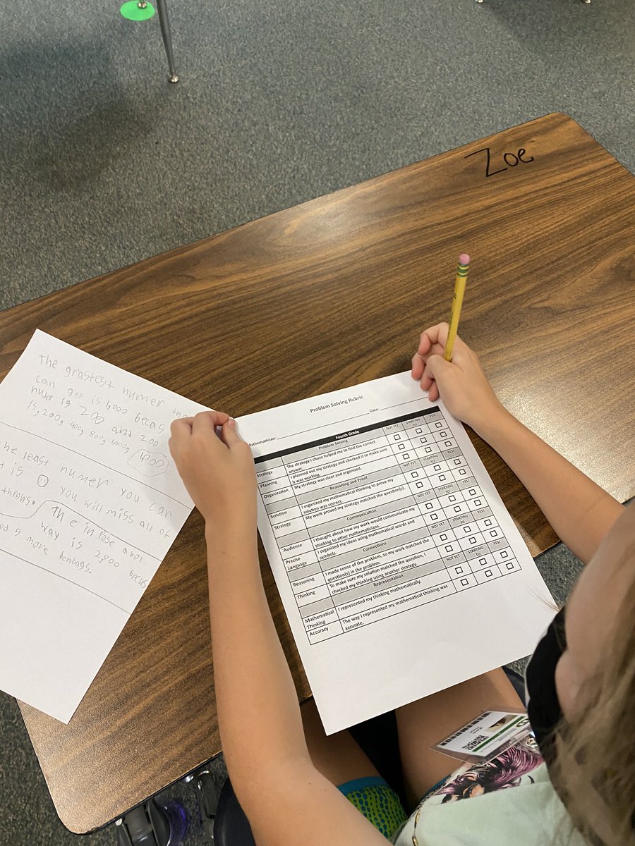 MSDSC_JWins's tweet photo. How can effectively communicate our thinking when solving real world problems? We can evaluate with a problem solving rubric! #MathFirst20Days https://t.co/lNVCjOrAGX