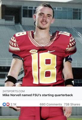 sxpcsq6OO's tweet photo. "I felt like it was about time to step in as an example to the boys" Norvell said in a statement after practice Monday. No one thought he was this serious about it until he named himself the starting quarterback according to 247 sports. https://t.co/wOyLHXb3cO