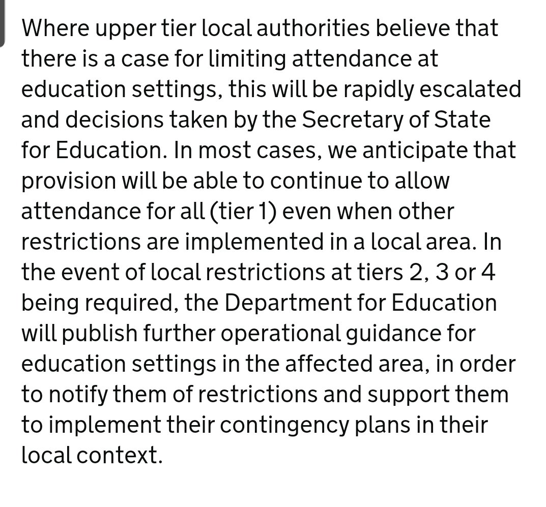 11/ Appreciate a bit of decision making on a case by case basis but a rough outline of conditions would be nice, other countries have managed it. LA will have to make their case to Gavin Williamson and DfE to make rapid decisions...