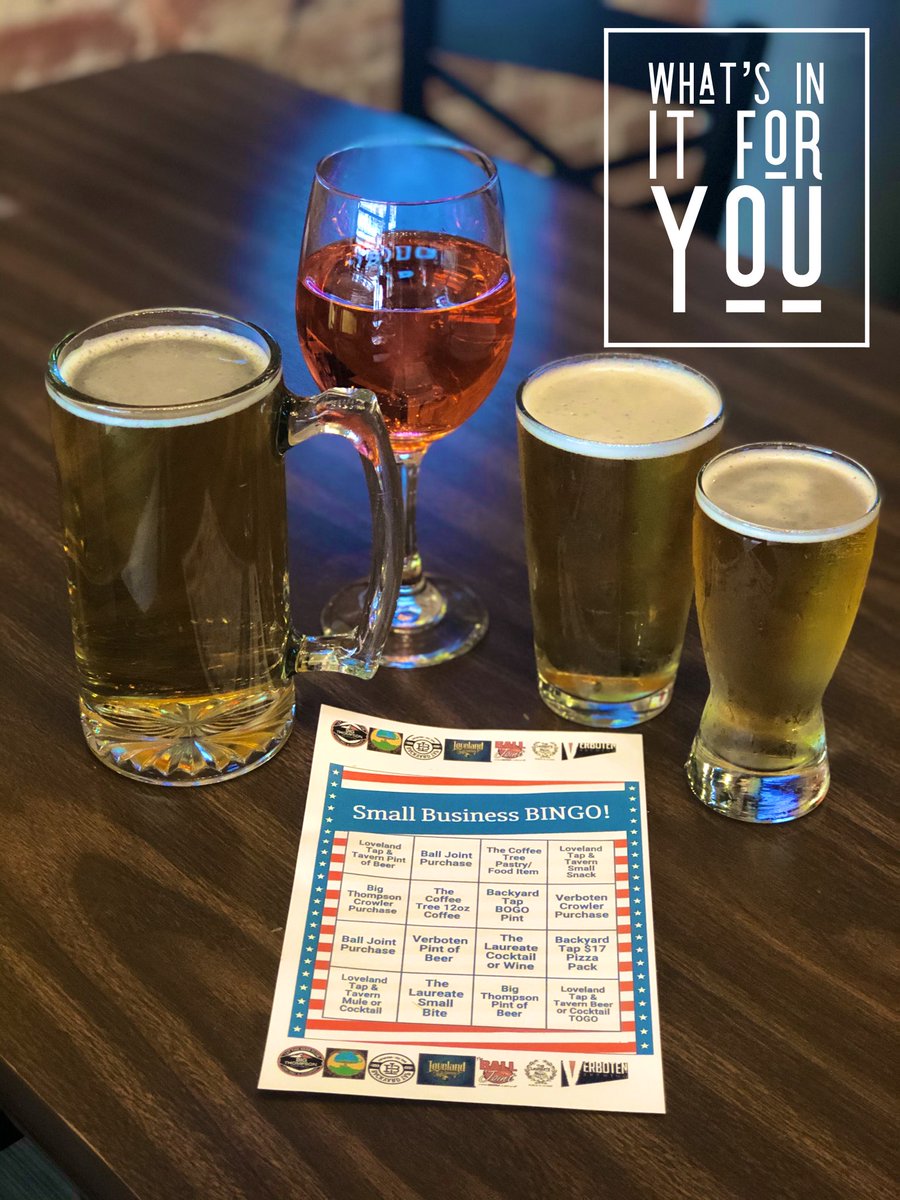 LovelandTap's tweet image. What’s in it for me? #SmallBizBingo
Besides free drinks for every bingo line you get- #BlackOut for a chance to win some really cool giveaways from bikes to corn hole boards- #PlayToWin #SupportLocal
#DrinkDowntown #LiveLoveland