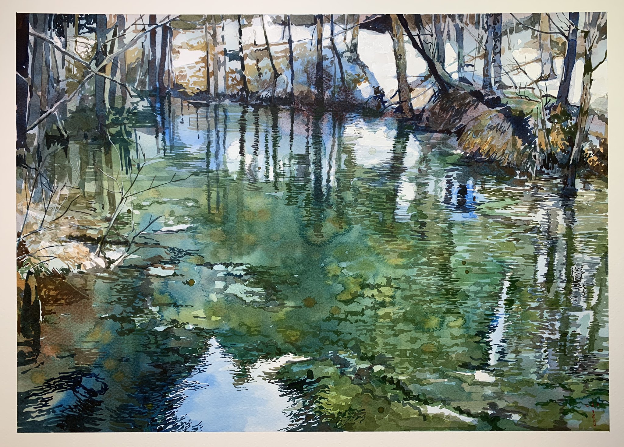 (小木曽誠)　油絵「蒼夕」 小木曽誠) 油絵「蒼夕」