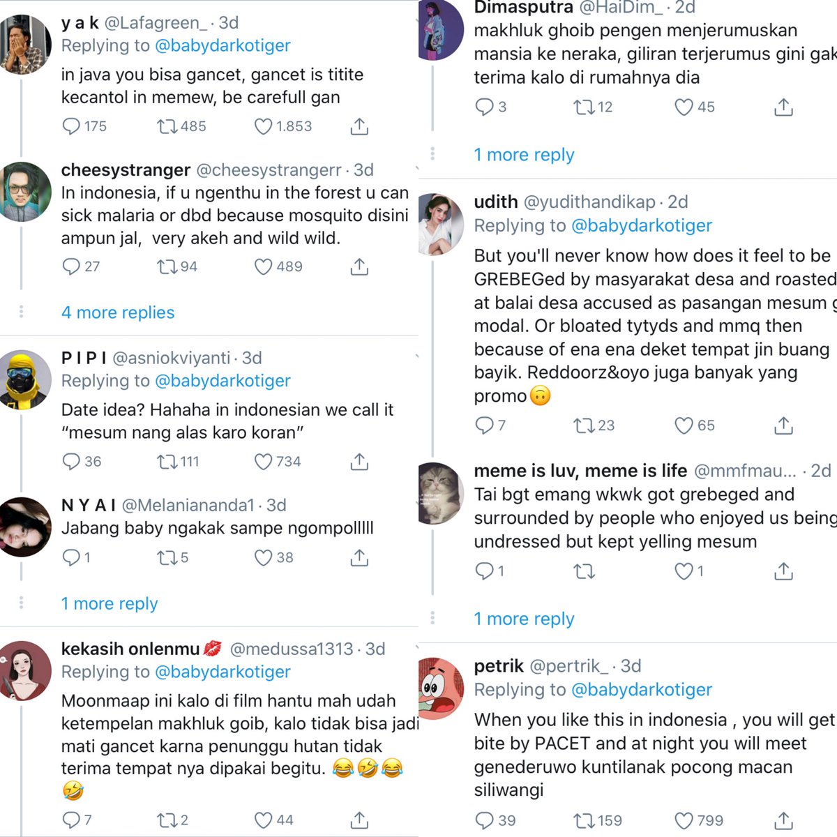 The tweet                                The replies