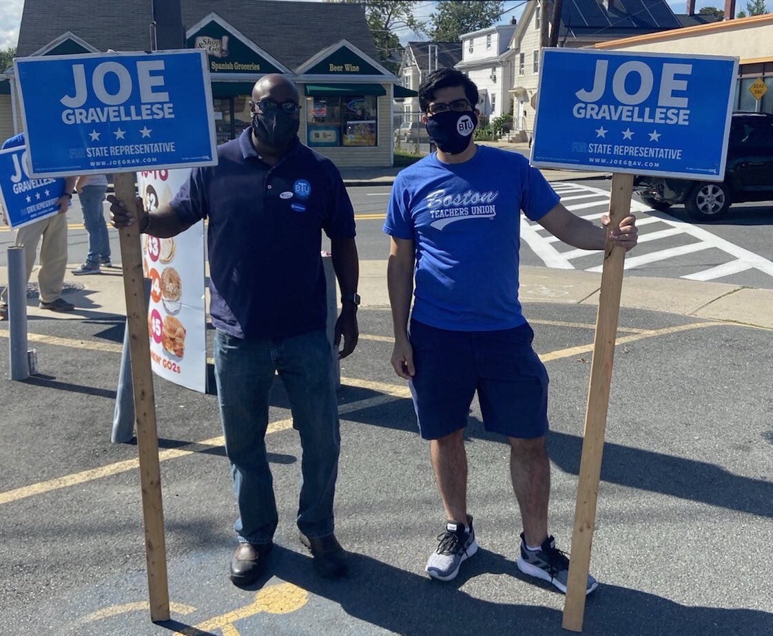 jmacins's tweet photo. @BTU66 in Chelsea campaigning for the Joe Gravellese for State Rep 16th Suffolk District.  #BTUvotes https://t.co/SmusPLjGp5