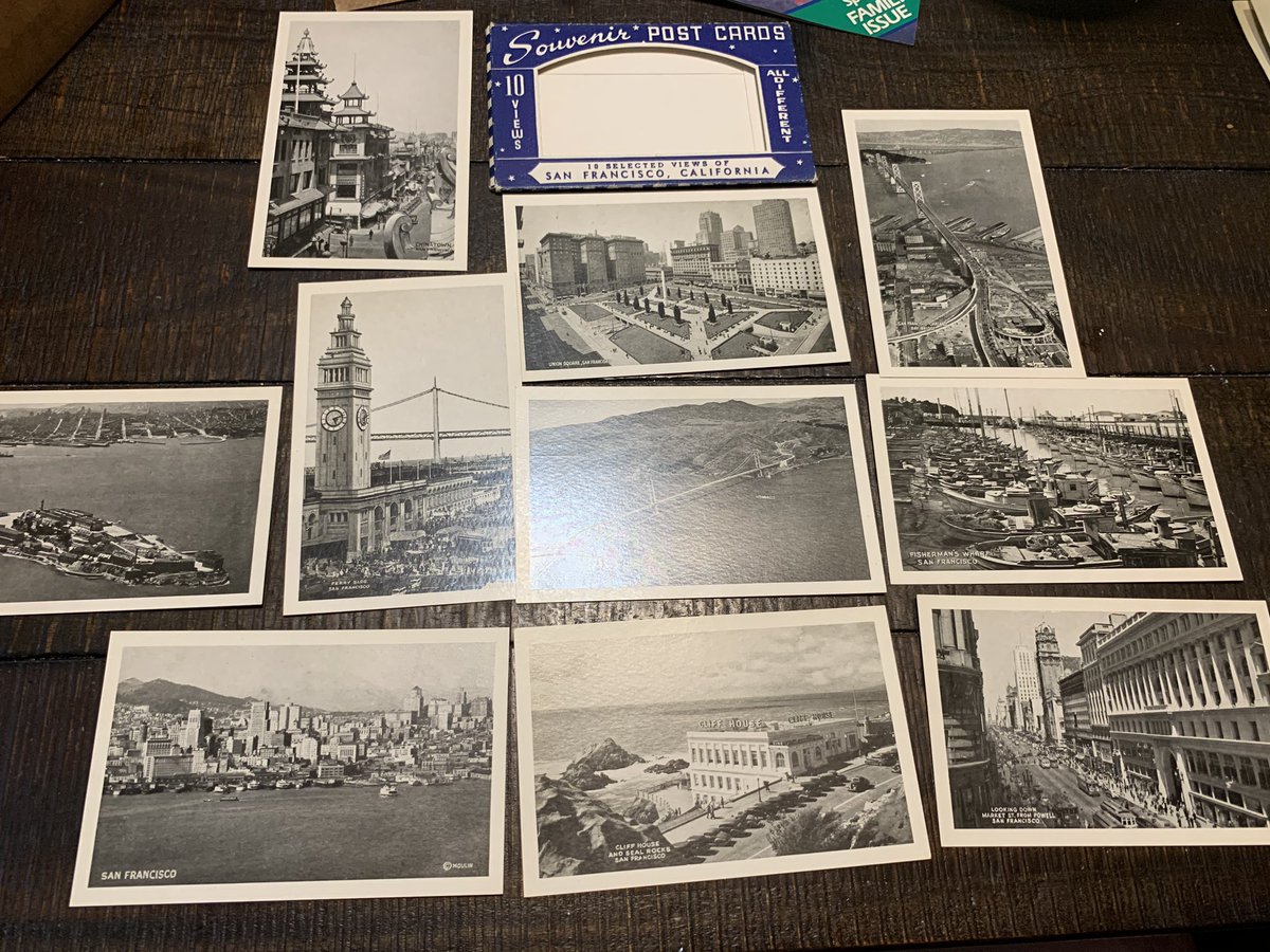 10 postcards of San Francisco. These are pretty cool. No idea how old they are, but look fairly old. I’m guessing photos are from the ‘40s.  #GrandpaTimeCapsule