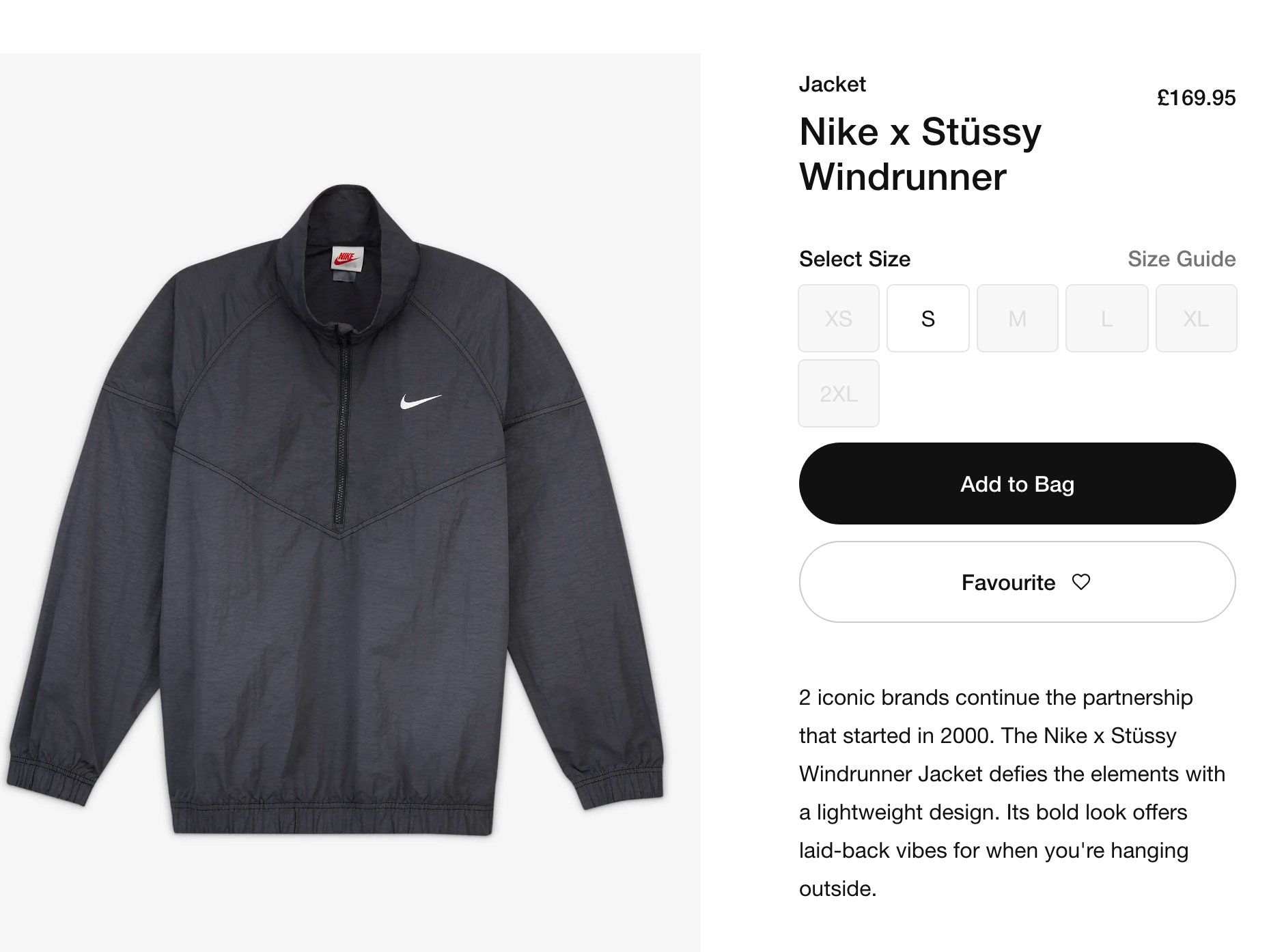 nike stussy windrunner black