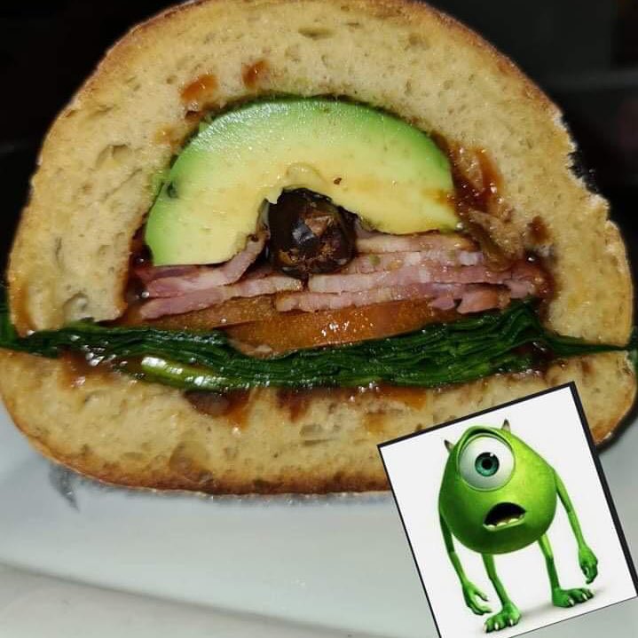 MergeCafe's tweet photo. Did you know that we eat with our eyes first? And sometimes, like our creative volunteer Leroy, you might see more than just a delicious sandwich π₯ͺπ check out all the pics to know more πΈ by Chef Umender π¨π»βπ³ #FeelGoodFood #MergeCafe #LifewiseNZ #MikeWazowski #MonstersInc #Disney https://t.co/NVwSUkAkIE