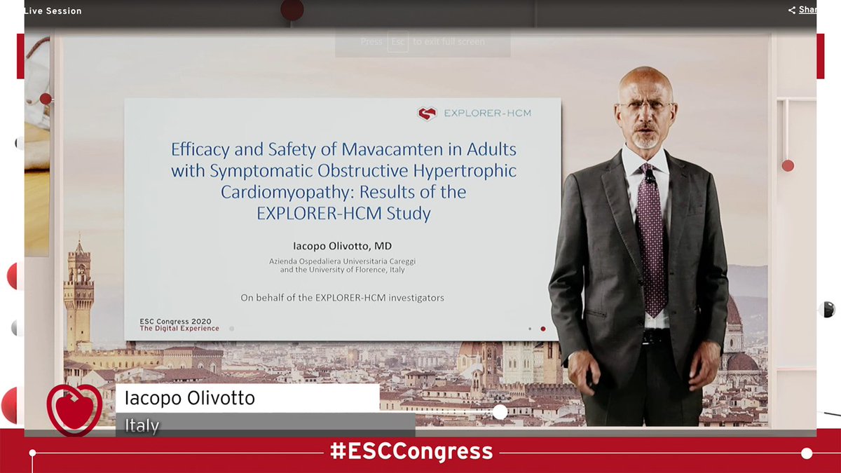 No 4 Explorer-HCM...  #ESCCongress Much needed break-through study for HCM patients. Mavacamten, a new class cardiac myocyte modulator, showing significant improvement in Phase 3 study. This one can say "REMEMBER MY NAME"!  https://www.thelancet.com/journals/lancet/article/PIIS0140-6736(20)31792-X/fulltext #cardioed  @Hragy  #echofirst