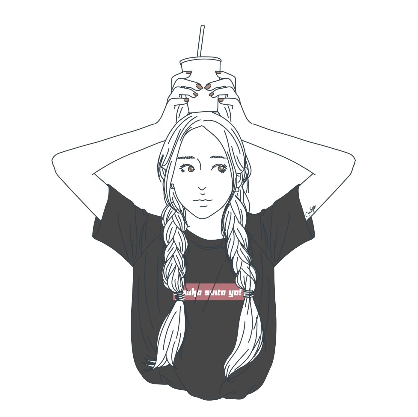 Miyashi イラストレーター ファッション 67 宮師プロデュース お腹すいたよ Onaka Suita Yo Tシャツを着た女の子を描きました 9月限定企画 開催中 詳しくはこちら T Co Tkhmeeyi69 韓国系ガール おるちゃん イラスト