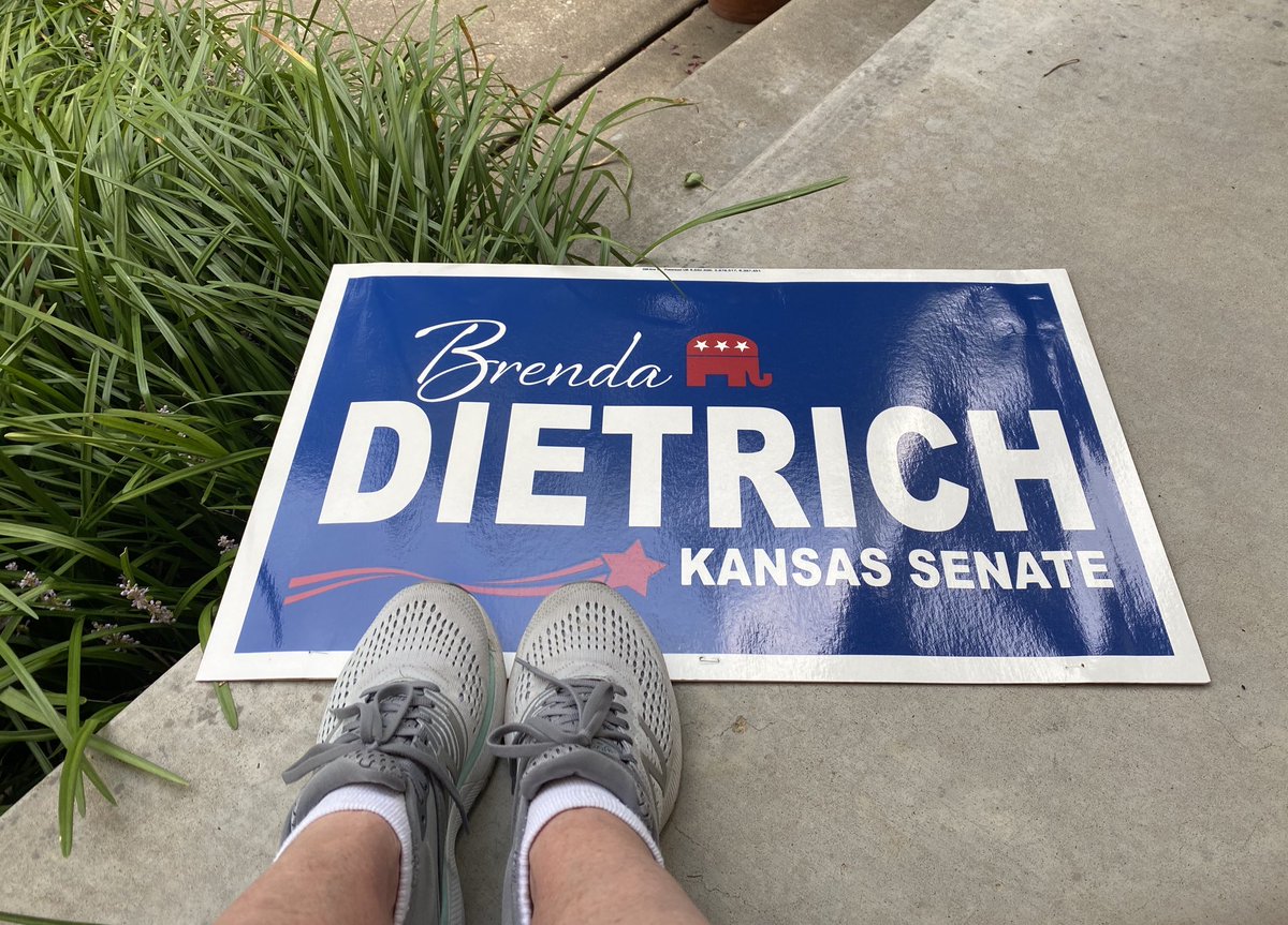 SenDietrich's tweet photo. Here we go again! We walked 3 precincts today.....the General Election is only 63 days away!! There is more work to do! Enjoyed visiting with constituents!! #Dietrichforsenate #ksleg #vote2020 https://t.co/8IMSlcp39O