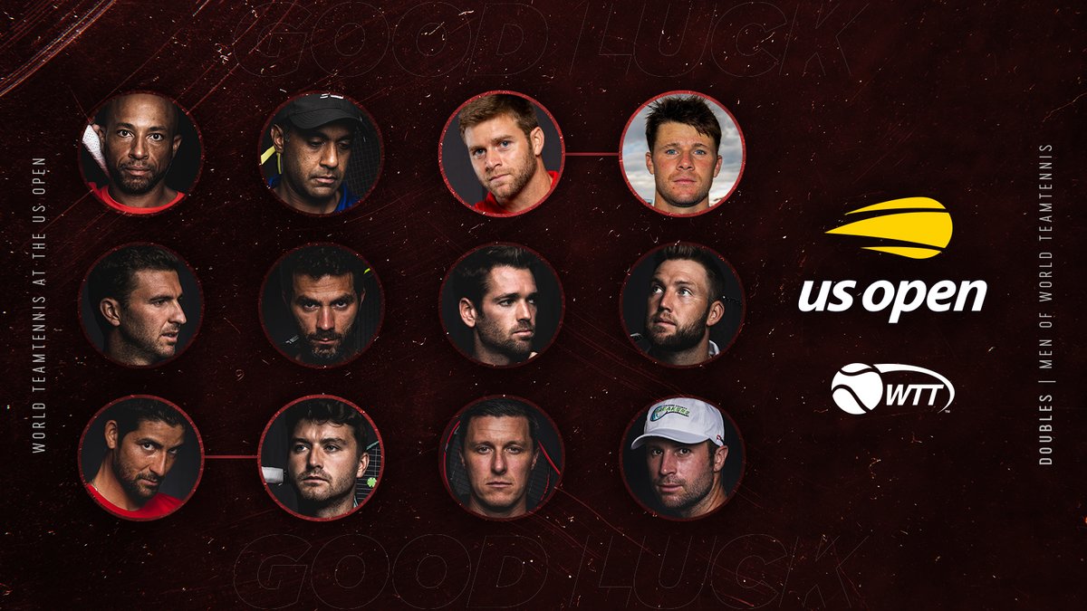 The #WTTFamily and <a href="/HSpecialSurgery/">Hospital for Special Surgery (HSS)</a> would like to wish the men of #WTT2020 good luck 🍀 as they begin doubles play tomorrow at the @USOpen! Check out those WTT doubles pairs!