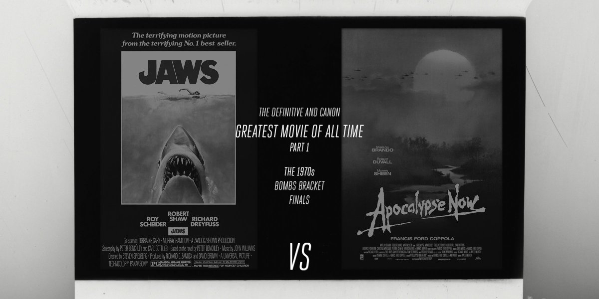 GREATEST MOVIE OF ALL TIME: PART 1BOMBS BRACKET FINALSA win here secures the film a spot in this group's Super 8 and means they have successfully survived both the Bombs Bracket and Part 1. Winners will join the Blockbusters Bracket winners in the final bracket.