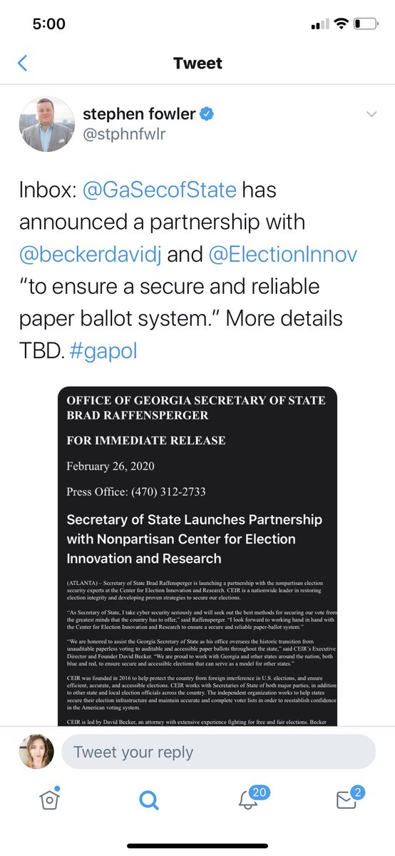 Becker is literally partners with Georgia’s Secretary of State, one of the worst vote suppressors one the country who plans to count QR code’s as votes. Becker has vociferously defended this crap system.