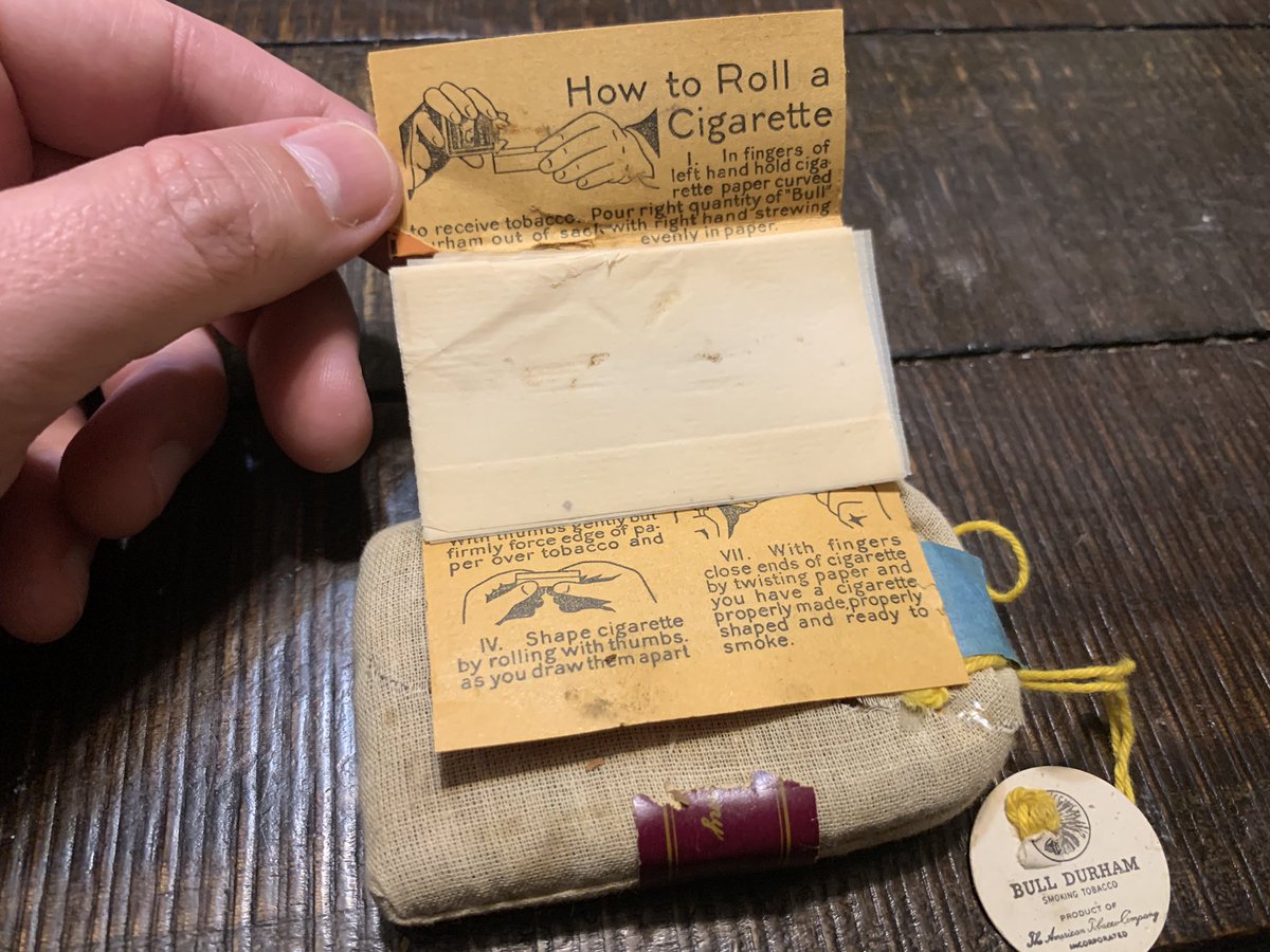 A little pouch of Durham tobacco, including a pack of rolling papers. Damn, gramps, I already quit. But I’ll try out the rolling papers.  #GrandpaTimeCapsule