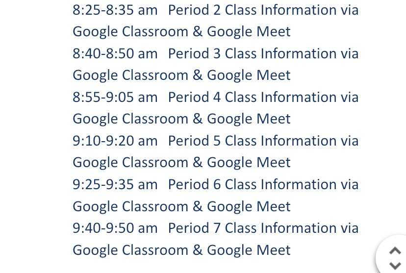 9/9/20. 9th Grade Virtual Orientation Schedule