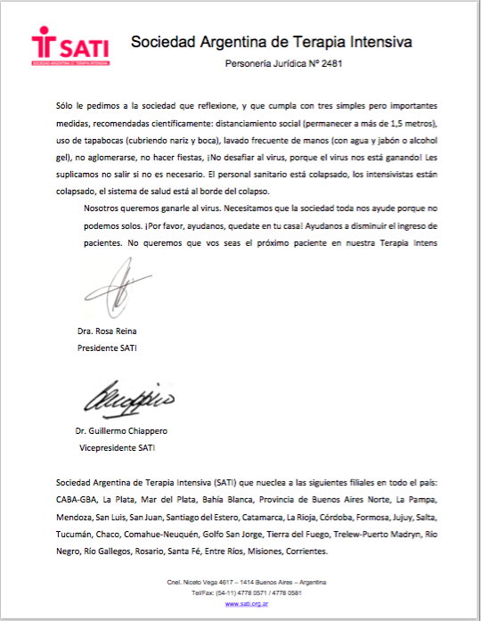 soyingridbeck's tweet photo. Demoledora la carta de la Sociedad Arg. de Terapia Intensiva. "Sentimos que no podemos más, que nos vamos quedando solos, que nos están dejando solos; encerrados en las UTI con nuestros equipos de protección personal y con nuestros pacientes, sólo alentándonos entre nosotros." https://t.co/SERxEwgha2