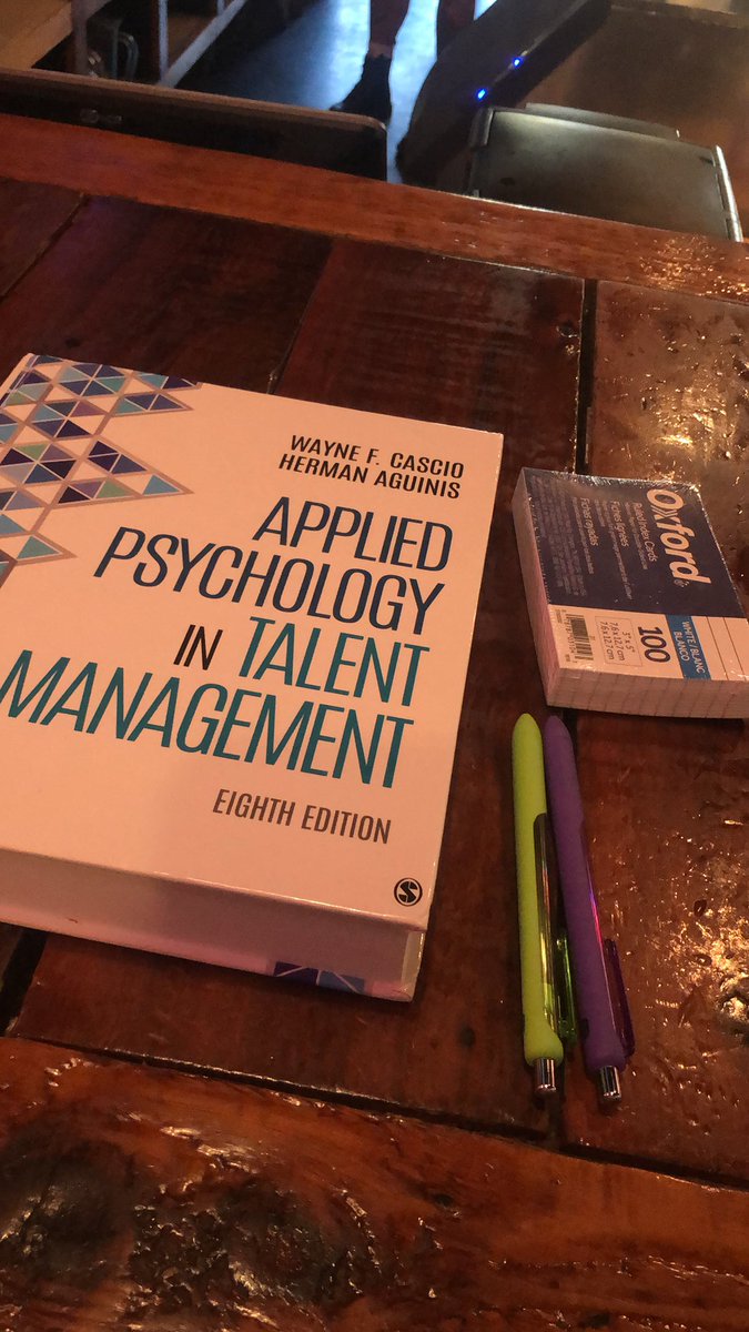 KelsieLColley's tweet photo. What’s better than comping at your favorite watering hole, with two new pens and a fresh deck of flash cards? #appliedPsych @HermanAguinis https://t.co/ybJYa8uj0U