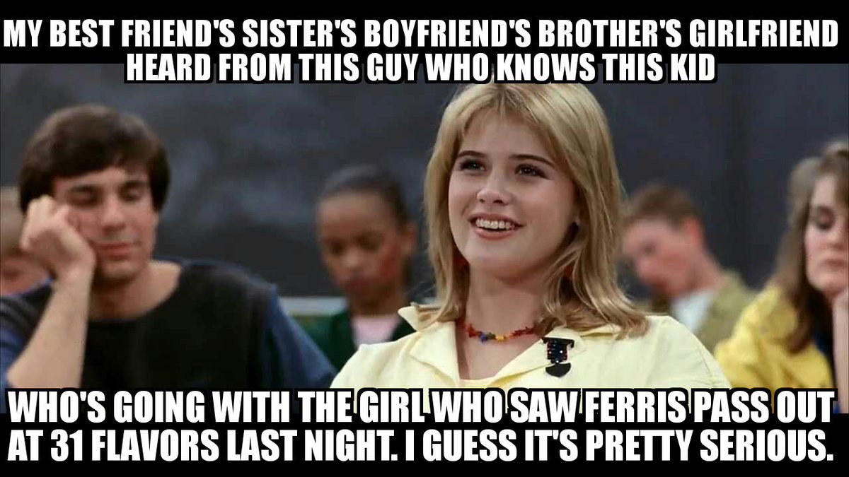 Her sister s friend. Ferris Bueller's Day off sister.