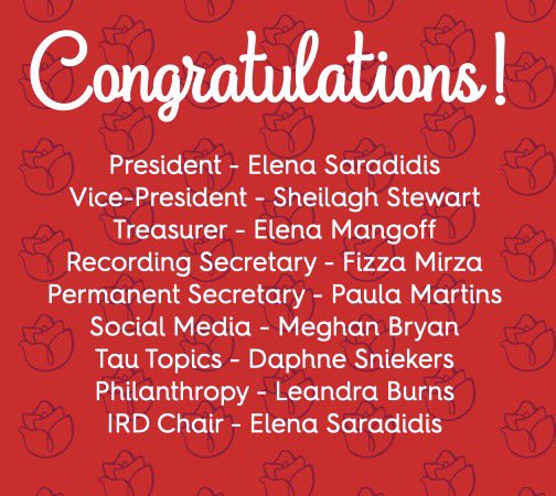 Announcing the new Tau Alumnae Board for 2020-2021 ❤️💛💚