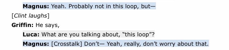 FUCK!!!!!!!! i zoned out for a second and when i zoned in they were saying "loop" and i thought they were saying "lup" and gasped audibly