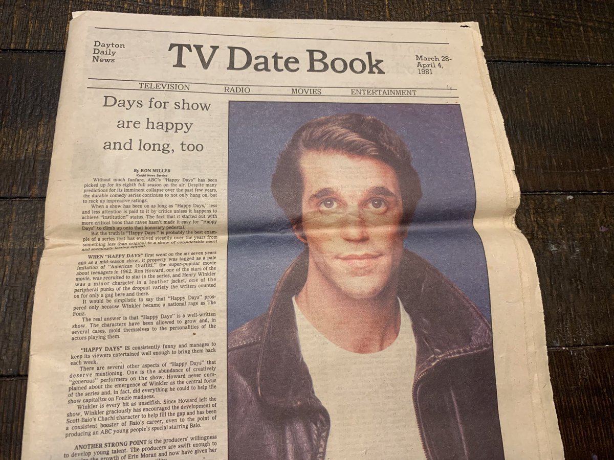 An issue of Dayton Daily News’ TV Date Book, from 1981. Cover of the Fonz, long after he jumped the shark. Cheap Trick was playing Hara Arena (RIP) and...well, it’s a look at Dayton’s history of adult cinemas and drive-ins.