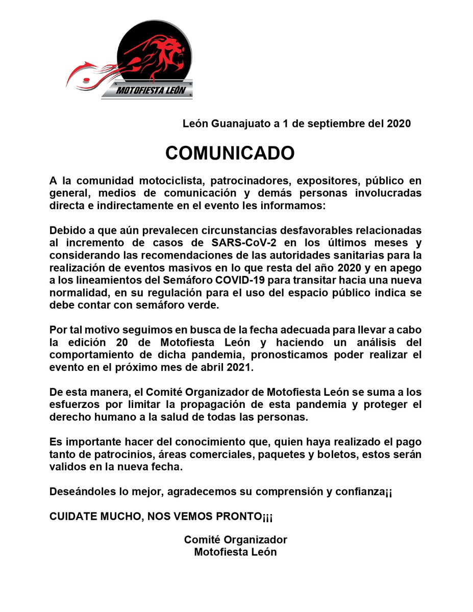 AVISO IMPORTANTE