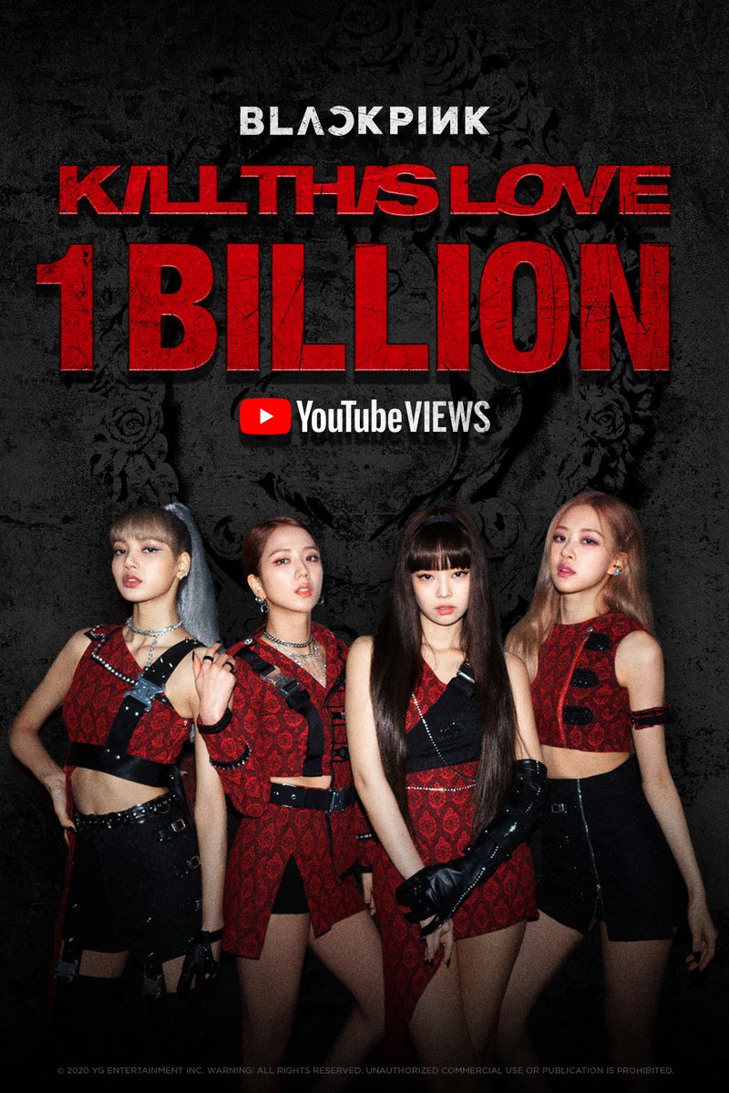 #BLACKPINK 'Kill This Love' M/V HITS 1 BILLION VIEWS @Youtube BLINKs worldwide, thank you so much! 'Kill This Love' M/V 🎥youtu.be/2S24-y0Ij3Y #블랙핑크 #KILLTHISLOVE #MV #1BILLION #YOUTUBE #YG