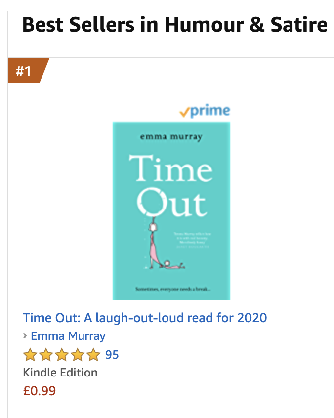 Woke up to discover that Time Out has made it to NUMBER 1 in Humour and Satire in the UK, AND has 95 positive ratings! 🌟🌟🌟🌟🌟Never dreamed it would make it this close to the 100 mark. THRILLED! 🥳 #debutnovel #happywednesday #bestseller <a href="/BoldwoodBooks/">Boldwood Books</a>