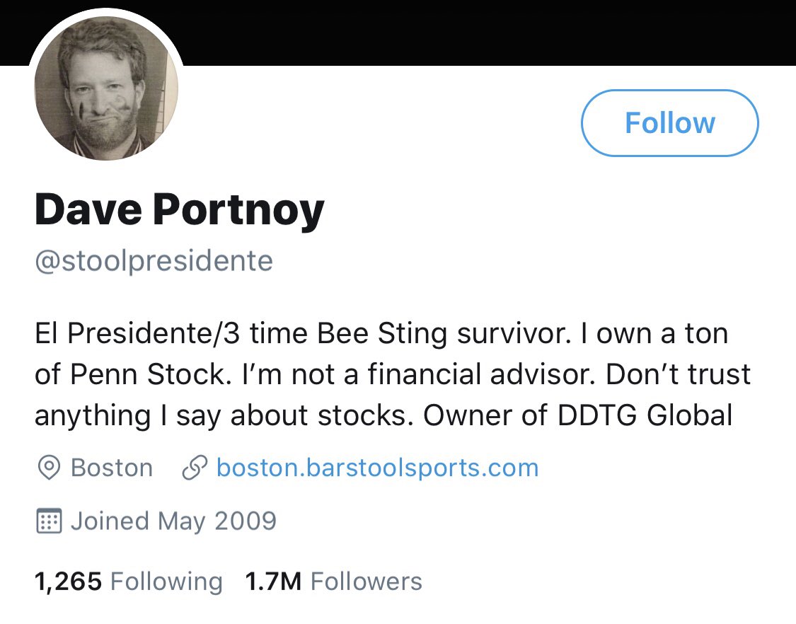 TraderRater's tweet photo. Interesting observation 

@WarrenBuffett and @stoolpresidente both have 1.7M twitter followers

One has tweeted 10 times and the other 82,000 times. 

Can you guess which is which? https://t.co/oRQcpDrPSC
