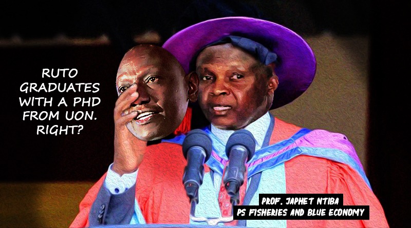 WaitheraBritney's tweet photo. William Ruto's PhD is fake, as many scholars put it, He was running the Govt in the 1st term. Given the pressure &amp; dedication needed, it's ludicrous to imagine Ruto satisfied all thresholds to be awarded a PhD.
It will only serve to decorate his Obituary 
#RutosFakeAchievements https://t.co/jDnwLDuZ9a