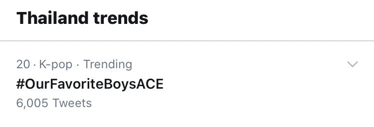   #OurFavoriteBoysACE is currently trending at 20 in Thailand  #ACE  #에이스  #Favorite_Boys #호접지몽  #胡蝶之夢  #HJZM  #도깨비