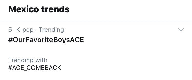  Hi Mexico! Nice to see  #OurFavoriteBoysACE trending at #5!  #ACE  #에이스  #Favorite_Boys #호접지몽  #胡蝶之夢  #HJZM  #도깨비