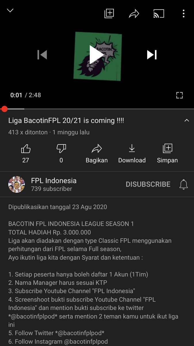 AdityaUtamaR's tweet photo. @BacotinFPLPod join yok @agyrandhiko @ketjap_jackal liga senior kita 😁 https://t.co/5MzYQxGnr0