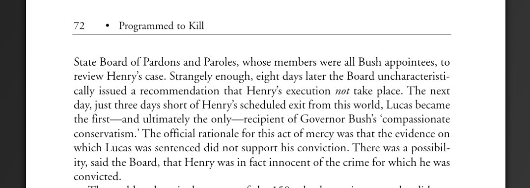 In 1998, Henry Lee Lucas, one of the most prolific serial killers in TX history, became the only person granted a stay of execution by Governor George W. Bush. Why?