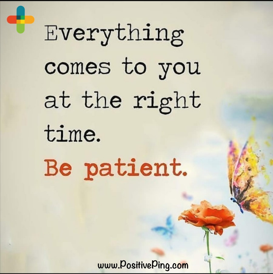 PingPositive's tweet image. Everything comes to You at the Right Time...Have Patience. 😊😇🤘 #positiveping
 #WohBhiKyaDinThe