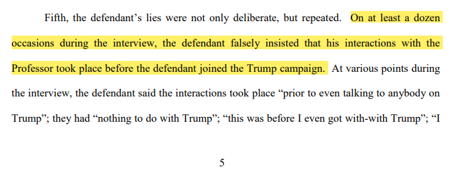 Mueller allegation:  @GeorgePapa19 "lies" about if he was w/ Trump campaign during Mifsud meeting impeded their ability to question Mifsud.The problem: Mifsud himself told the FBI that George was w/ Trump campaign when they met.