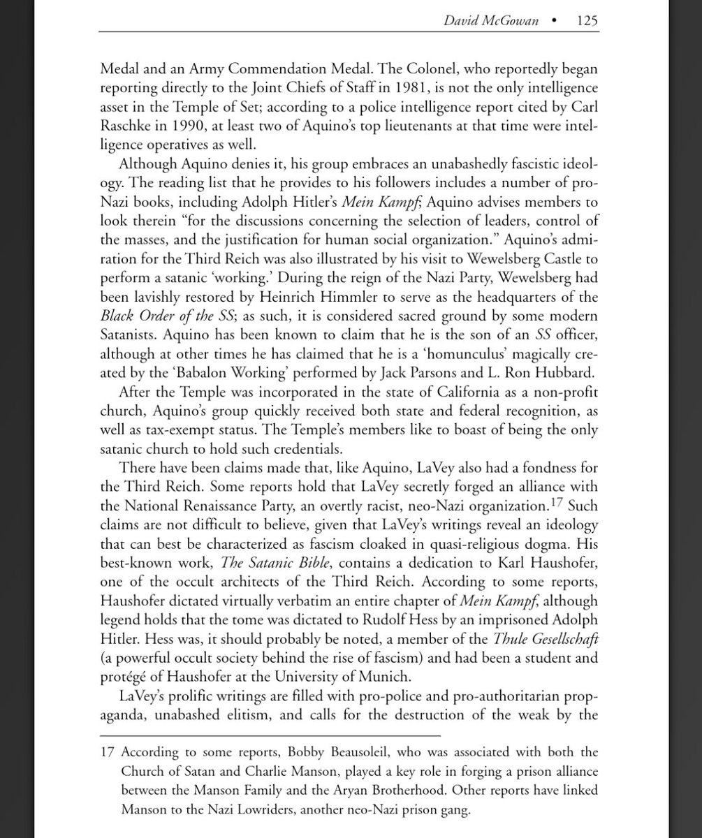 Aleister Crowley, Gerald Gardner, Anton LaVey: the forefathers of modern occultism, satanism/Wiccan practice, and all tied to various intelligence services, here and in Britain: