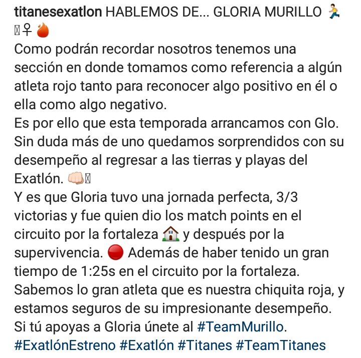 guardianesexa's tweet photo. Sabemos lo gran atleta que es nuestra chiquita roja, y estamos seguros de su impresionante desempeño. Si tú apoyas a Gloria únete al #TeamMurillo.
#ExatlónEstreno #Exatlón #Titanes #TeamTitanes https://t.co/IKDAil1jsn