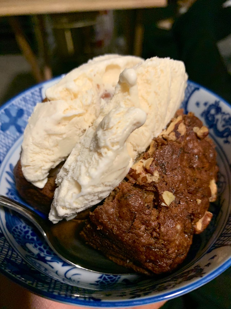 Dark Rum Banana Bread with a dollop of Butter Pecan Ice Cream sHE COOKED