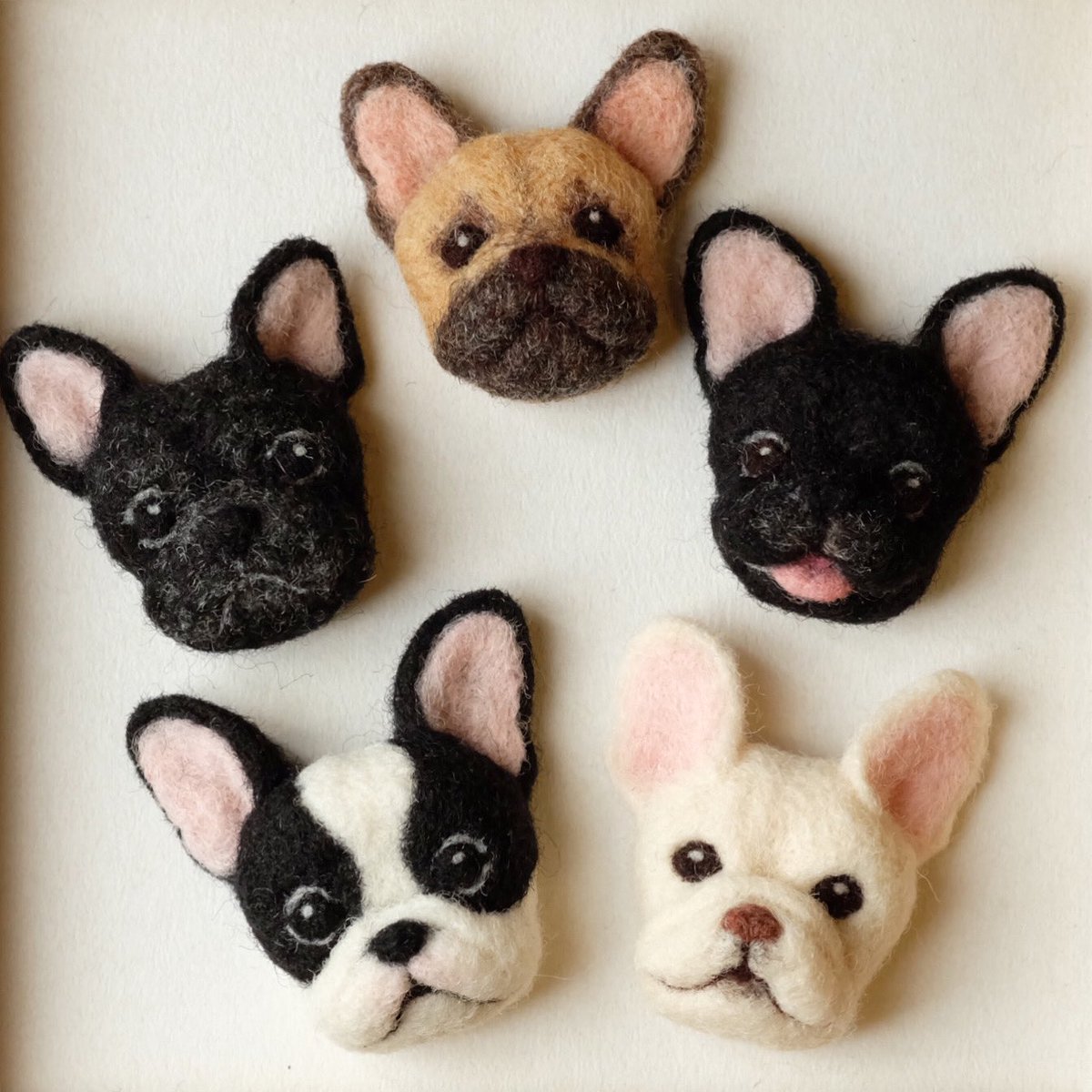 羊毛フェルト フレンチブルドッグ パイド