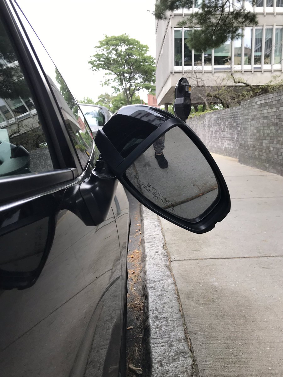 KayJulianello's tweet photo. @CambridgePolice Thanks I’ll do that 2mrw. Had to tape mirror into place so it wouldn’t break TOTALLY off the wires while driving. Now I need  300$ AGAIN for same mirror broken on same block2sep times! Wish my manager would let us park in the garage as he helps me take care of me&amp;my mom&amp;sprt cat https://t.co/BRJBNUkQwL