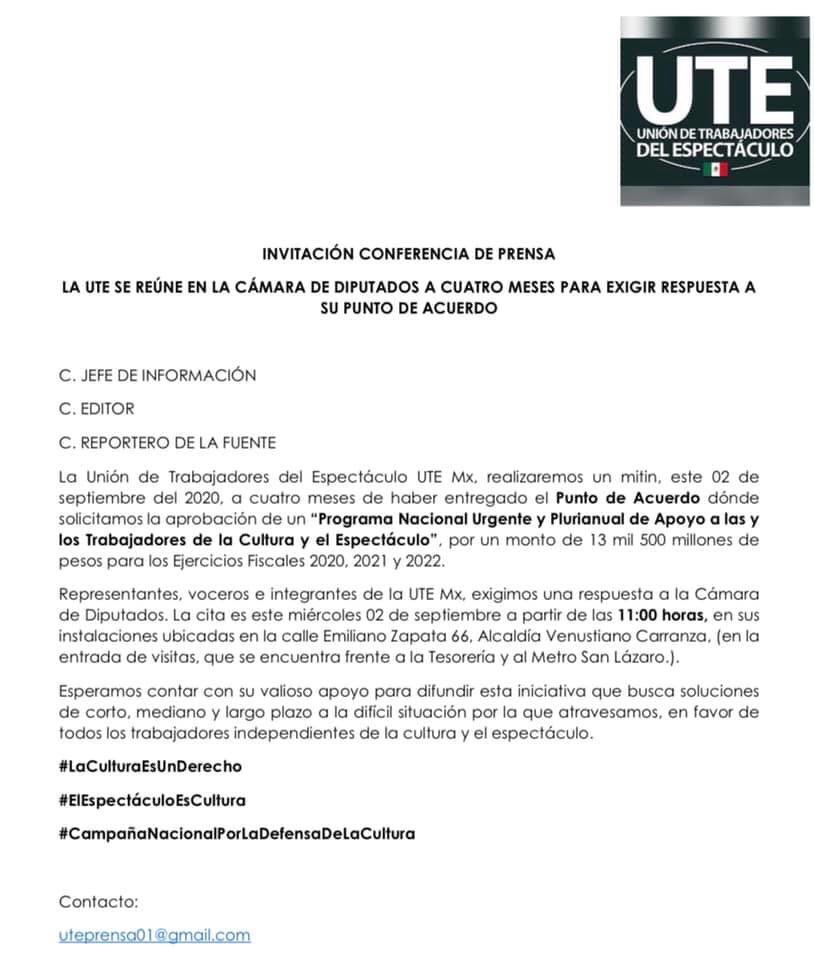 VAQUITAPRODUC's tweet photo. Estimados compañeros @UTEmexico mañana vamos a la Cámara de Diputados ya que los los apoyos han sido insuficientes y solo a unos cuantos y vamos por el el Punto de Acuerdo ☝️@SergioMayerb  @Mx_Diputados https://t.co/9iqcnE8Keo