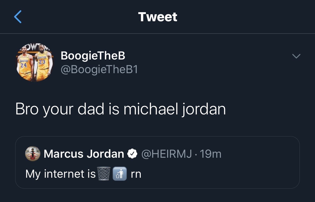 bytte rundt sjæl diskriminerende Hoop Central on Twitter: "This Twitter exchange with Michael Jordan's son  is killing me. 😭😭💀 https://t.co/Y1zyqZUiU7" / Twitter