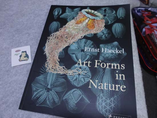 その22 Art Forms in Nature
海の生物や微生物などが繊細に描かれたイラスト集。
まるで図形のようなその姿はインスピレーションにビシビシ響くこと間違いなし?

※ポケモンパンのシールはサイズ比較用(昨日食べました 