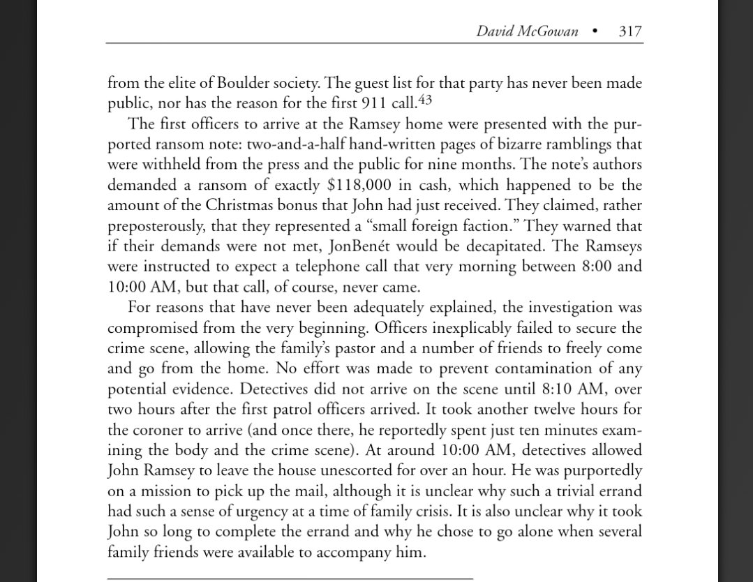 The peculiarities of the JonBenet Ramsey case: detectives fail to secure the crime scene, bizarre antics by the parents, that ridiculous ransom note, the ridiculous way her body was "discovered," etc: