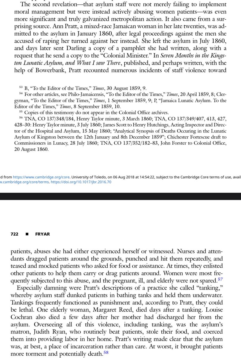 This is a very early case of malpractice where the mixed-race Ann Pratt is sent to the asylum for 6 months after accusing (most likely white) men of raping her. The asylum becomes a space of racial and gendered discipline that legally marks one as a colonial subject.