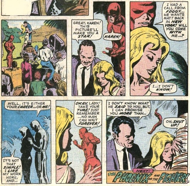 2) DD #67 1970by Gary Friedrich and Roy Thomas (W), Art by Gene Colan, Syd ShoresGerry Conway took over as writer with issue #72, but still the breakup drama between Matt and Karen continues.3) DD #774) DD #801971by Conway (W), Art by Gene Colan, Syd Shores and Tom Palmer