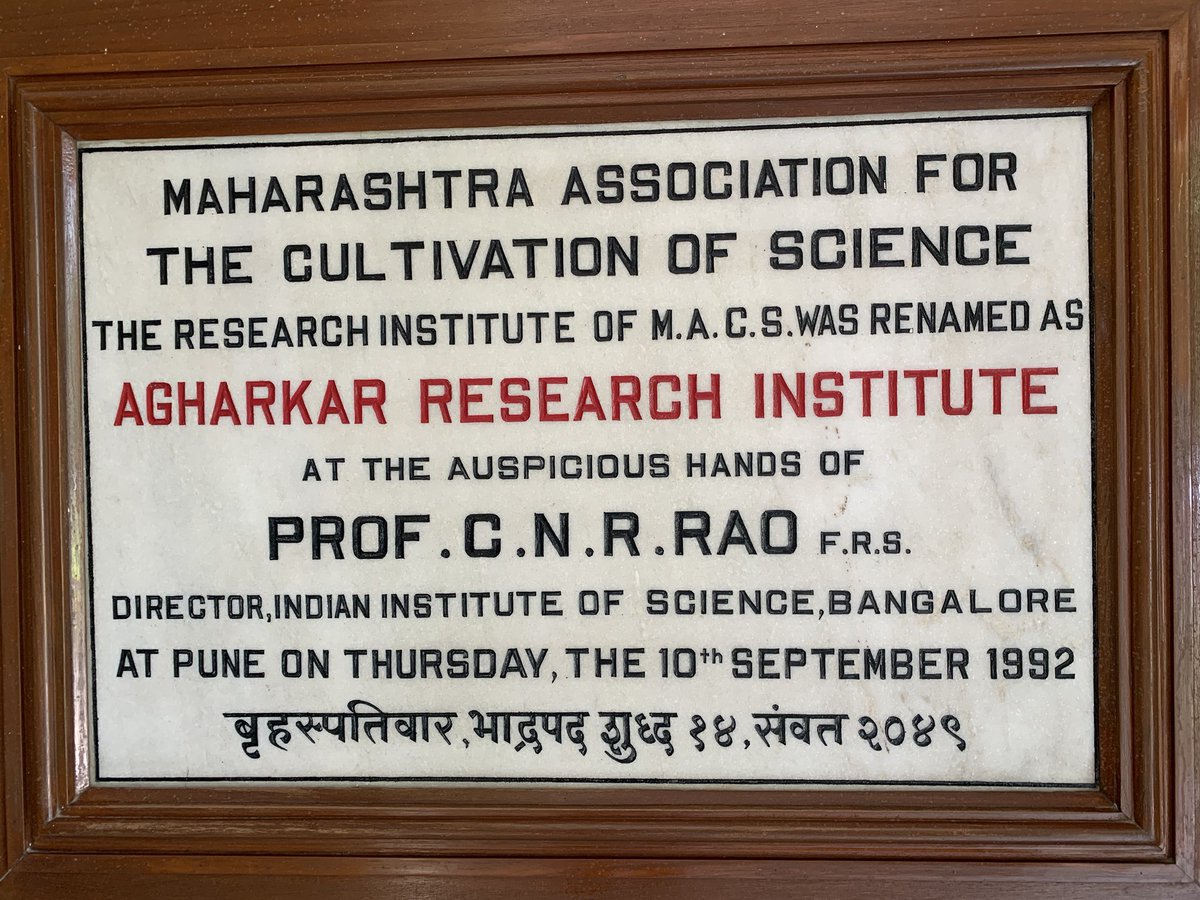 Later  @ari_pune became an autonomous institute of  @IndiaDST and renamed as  #Agharkar Research Institute in 1992