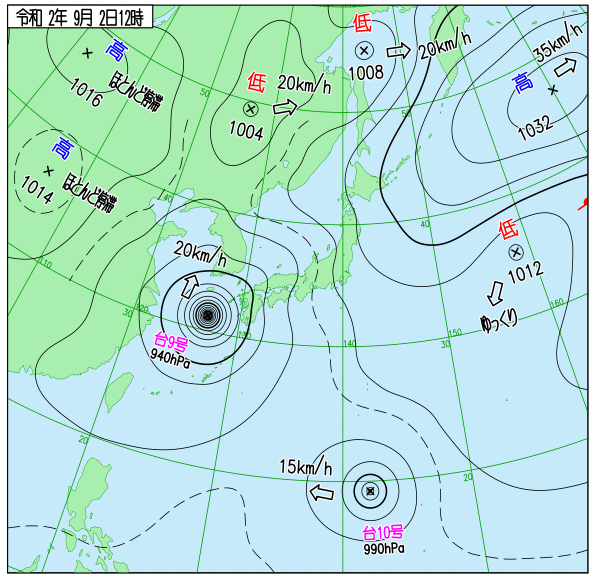 tenkinosusume's tweet photo. 昨日に比べて渦がはっきりして随分と台風らしくなった台風10号。ふらふらと南西に進み、これからじわっと進路を北にむけて九州あたりに近づく予想。
(台風発生前にモデルの予想値1個で騒いでもこれだけ誤差は大きいってことです…)
#T2010 https://t.co/GmBsU0447C