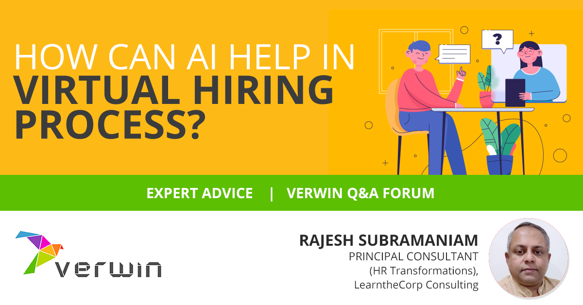 VerwinCareers's tweet photo. Verwin Expert and HR Transformation leader, Rajesh Subramaniam explains how AI can be used in the hiring process -https://t.co/duKWa4XHg7

#hiring

#hr

#jobsearch

#recruitment

#recruiting

#jobs https://t.co/VG6M3dc947